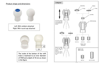 GReddy Duracon Shift Knob B-Type - White