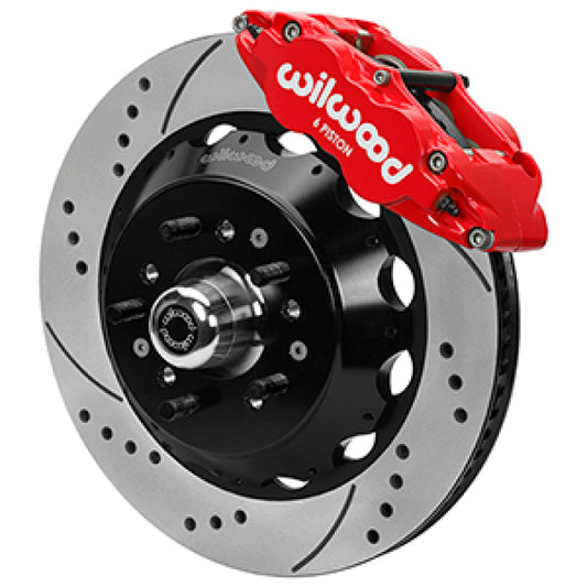 Wilwood Forged 6 Piston Red Superlite Caliper, SRP 72 Vane Vented Spec37 Drilled & Slotted Rotor - 1