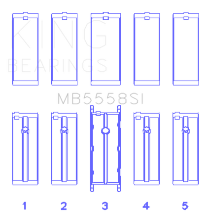 King Engine Bearings Ford R6A/114Ci 1.9L/121Ci 2.0L (Size +0.75mm) Main Bearing Set