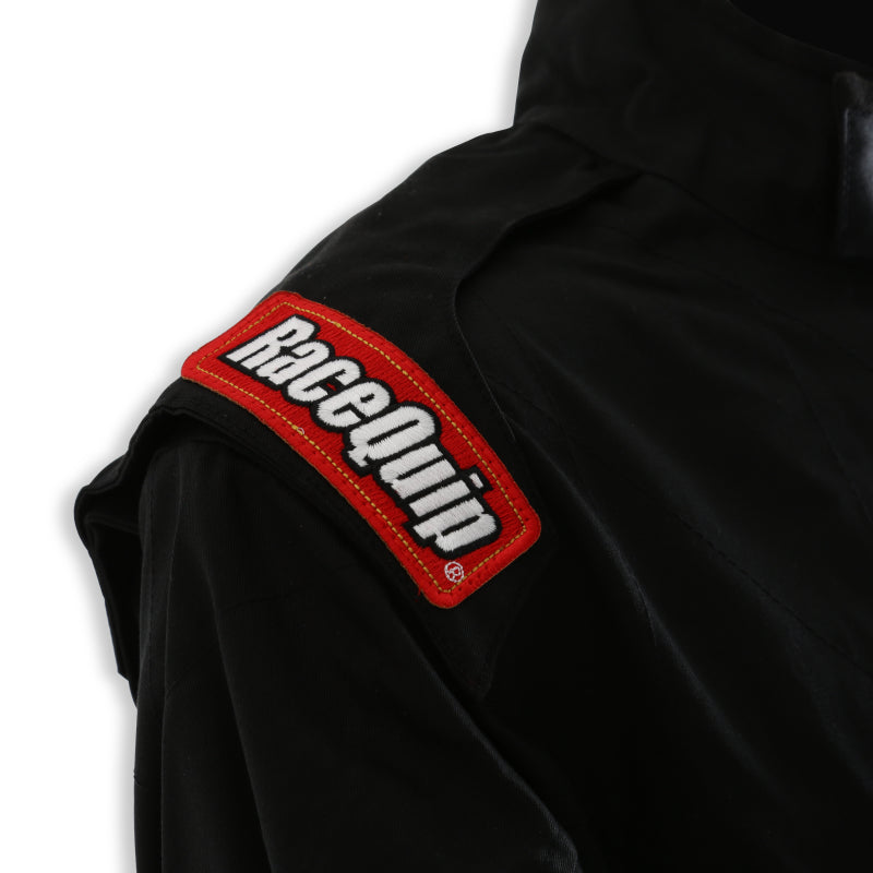 RaceQuip Black Chevron-1 Suit - SFI-1 M Tall