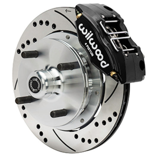 Wilwood 73-76 Porsche 914 Front Powerlite Brake Kit Drilled & Slotted - Black