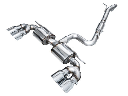 AWE Tuning MK8 Volkswagen Golf R 3in Touring Edition Quad Exhaust - Chrome Silver Tips