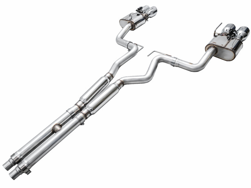 AWE 2024 Ford Mustang GT Fastback S650 RWD SwitchPath Cat-Back Exhaust w/ Quad Chrome Silver Tips
