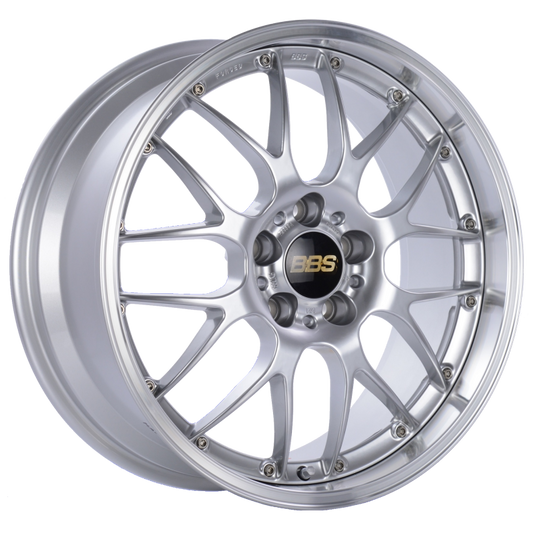 BBS RS-GT 18x8 5x120 ET35 CB72.5 Diamond Silver Center Diamond-Cut Rim Wheel - PFS/Clip Req