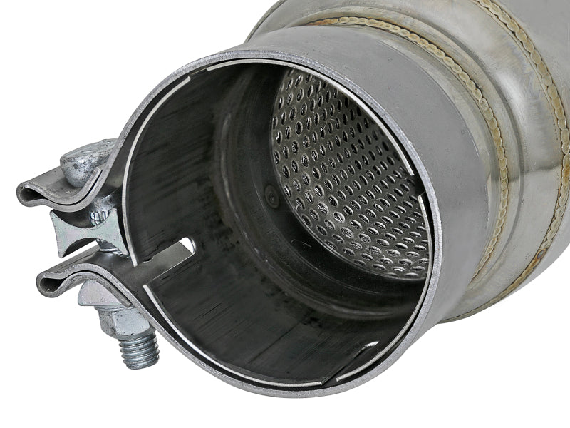 aFe MACH Force-Xp Resonator 2-1/2 IN Inlet/Outlet x 4 IN Dia. x 12 IN Body x 15 IN Overall Length