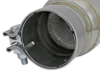 aFe MACH Force-Xp Resonator 2-1/2 IN Inlet/Outlet x 4 IN Dia. x 12 IN Body x 15 IN Overall Length