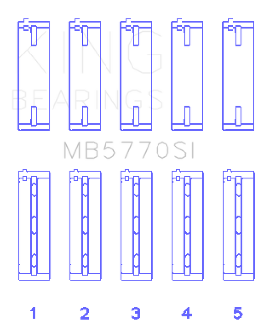 King Engine Bearings Nissan Vk45Dd/E/Vk50Ve/Vk56DE/Vd (Size +0.25mm) Main Bearing Set