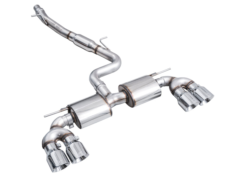 AWE Tuning MK8 Volkswagen Golf R 3in Touring Edition Quad Exhaust - Chrome Silver Tips