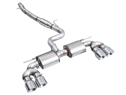 AWE Tuning MK8 Volkswagen Golf R 3in Touring Edition Quad Exhaust - Chrome Silver Tips