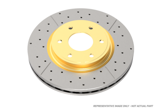 DBA 99-04 Acura RL Front Street Series Drilled & Slotted Rotor w/Gold Hat