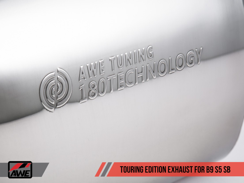 AWE Tuning Audi B9 S5 Sportback Touring Edition Exhaust - Non-Resonated (Black 90mm Tips)