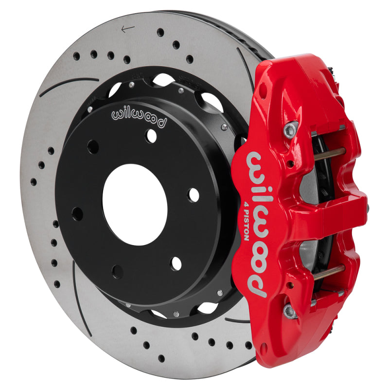 Wilwood kit rear DISC/DRUM AERO4 big ford new style 2.50 offset 14.00 RTR 6 lug SRP red