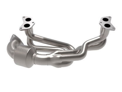 aFe Twisted Steel 304 Stainless Steel Header w/ Cat 13-19 Subaru Outback H4-2.4L