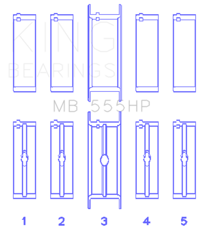 King Engine Bearings Chrysler 350/361/383/403 (Size STDX) Main Bearing Set