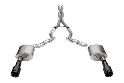 Corsa 2024 Ford Mustang GT Convertible 3in Sport Cat-Back Exhaust - 4.5in Black Carbon Fiber Tips
