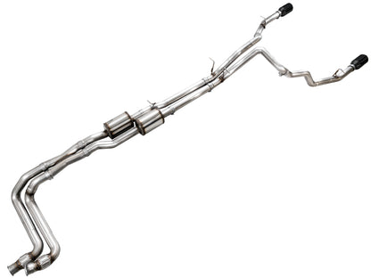 AWE Tuning 25+ RAM 1500 3.0TT 0FG Cat-Back Touring Exhaust - Diamond Black Tips