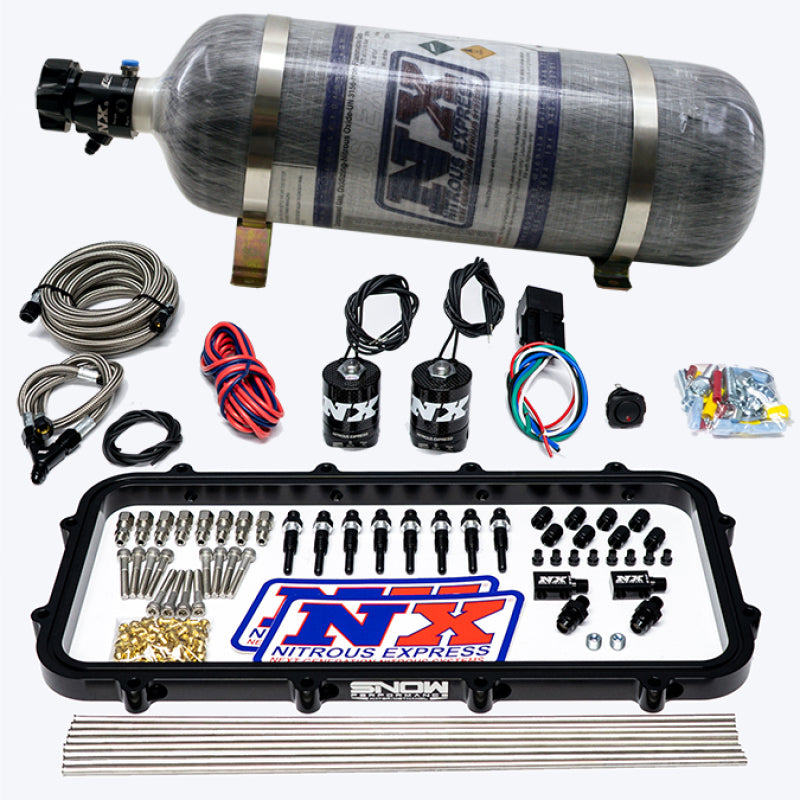 Nitrous Express Holley Hi-Ram Dry Direct Port Plate Nitrous System w/ 12lbs Bottle