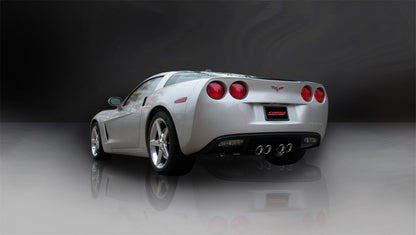 Corsa 06-08 Chevrolet Corvette C6 (A/T) 2.5in Sport Cat-Back Exhaust - 3.5in Black Twin Tips