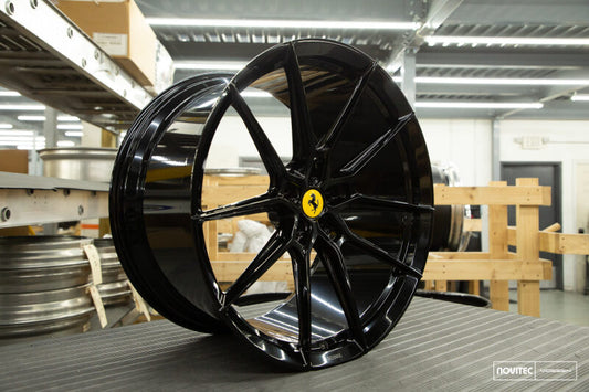 Vossen x Novitec NF9 21x12in - 5x114.3 BP - ET30 - Gloss Black Ferrari 488 / F8 Rear Wheel
