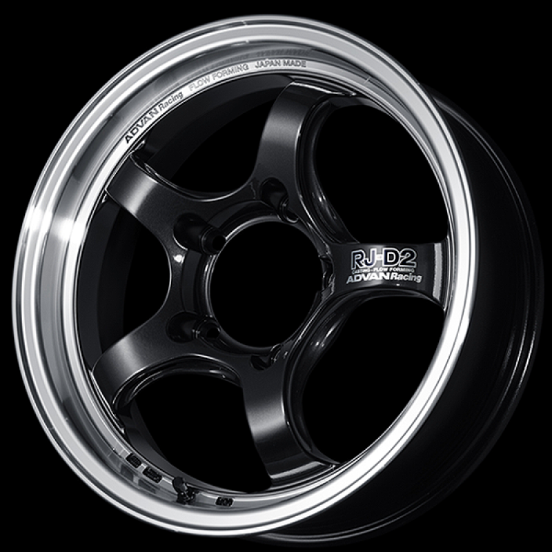 Advan RG-D2 15x5.0 / +38 Offset / 4x100 / 63mm Bore / Machining and Black Gunmetallic