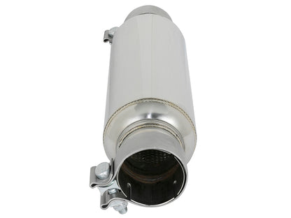 aFe MACH Force-Xp Resonator 2-1/2 IN Inlet/Outlet x 4 IN Dia. x 12 IN Body x 15 IN Overall Length