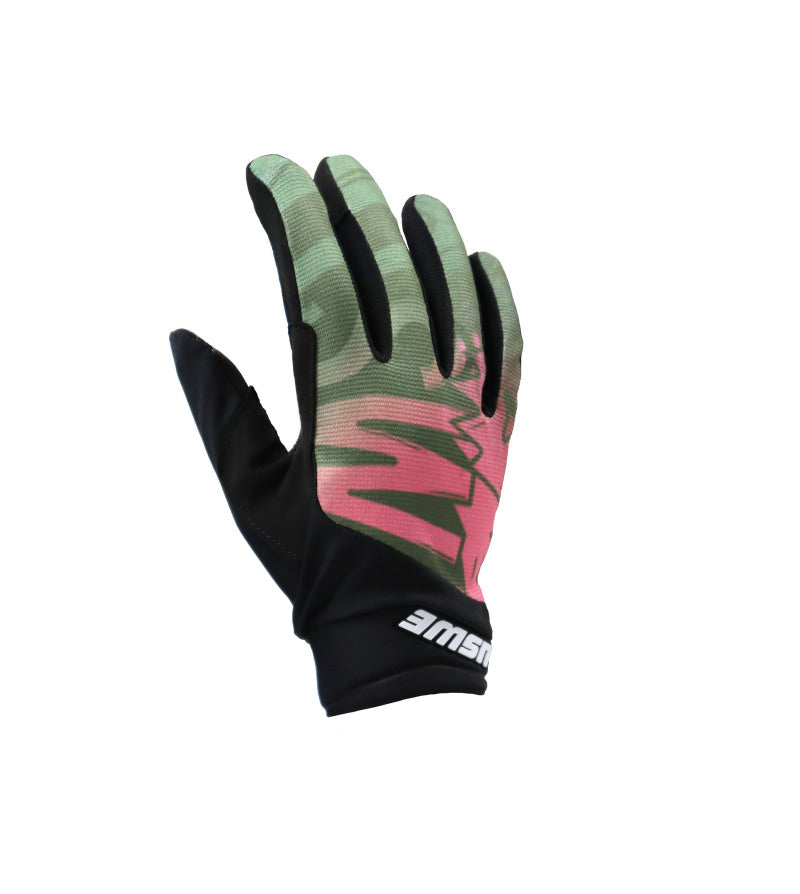 USWE Cartoon Off-Road Glove Olive/Pink - Large