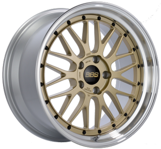BBS LM 18x9 5x114.3 ET42 Gold Center Diamond Cut Lip Wheel - 82mm PFS/Clip Required