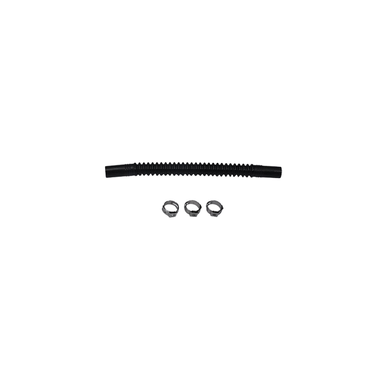 DeatschWerks Convoluted Tubing 150mm Length x 10mm ID Side 1 x 10mm ID Side 2 - Black