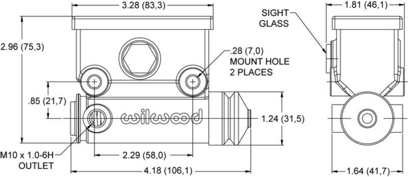 Wilwood Side Mount ATV M/C 19mm Bore L/H