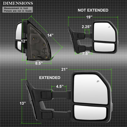 xTune 08-15 Ford F-250 SD Heated Adj LED Signal Power Mirror - Smoke (MIR-FDSD08S-G4-PW-SM-SET)