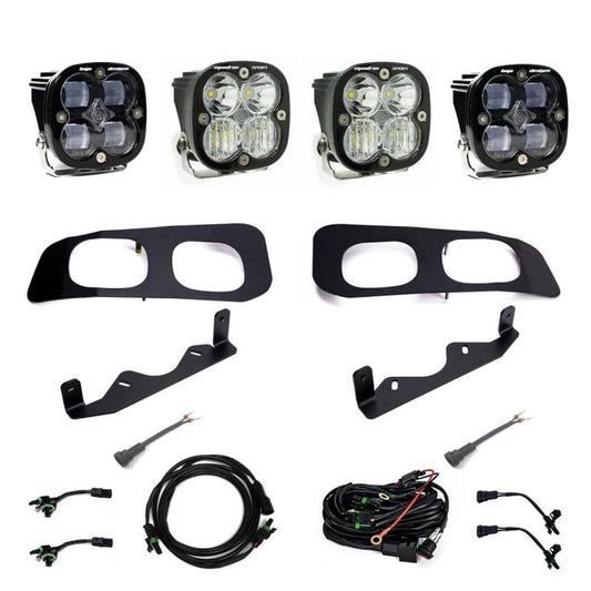 Baja Designs 2023+ Ford F250/F350 Super Duty Squadron SAE/Sport Fog Pocket Kit - Clear Toggle