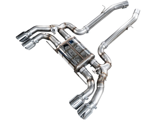 AWE Tuning 20-25 BMW X3 M/M Comp (F97) AWD SwitchPath Axle-Back Exhaust - Chrome Silver Tips