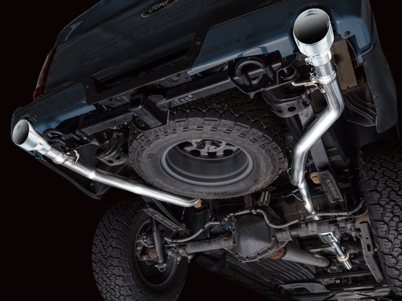 AWE Tuning 2021+ Ford F150 Tremor w/ Bumper Cutouts 0FG Resonated Cat-Back w/ Chrome Silver Tips