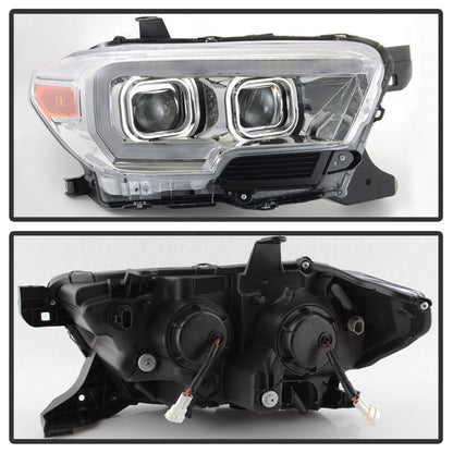 xTune 16-18 Toyota Tacoma SR/SR5 DRL Projector Headlights w/Turn Signal - Chrm (PRO-JH-TTA16-SR-C)
