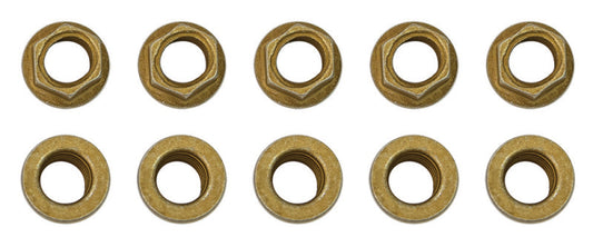 Moroso 1/4in-28 Zinc Flange Nut w/ Washer Face  - 10 Pack