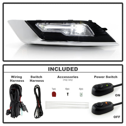 Spyder 17-18 Ford Fusion OEM Full LED Fog Lights w/Switch - Clear (FL-FFUS17-LED-C)