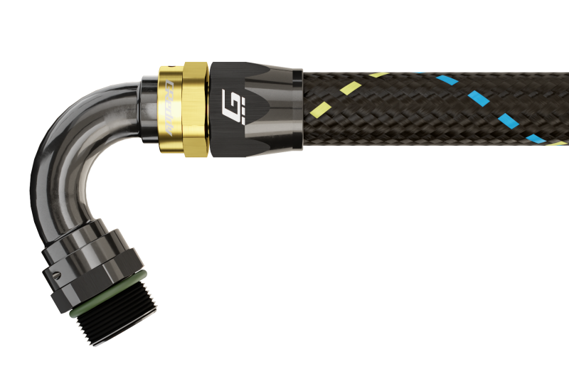 GReddy AN10 120 DEGREE ORB MALE BLACK/GOLD ANODIZED