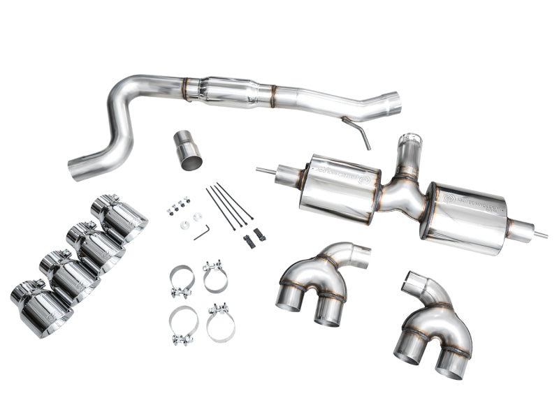 AWE Tuning MK8 Volkswagen Golf R 3in Touring Edition Quad Exhaust - Chrome Silver Tips