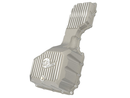 aFe GM Diesel Trucks 17-19 V8-6.6L L5P POWER Street Series Engine Oil Pan Raw w/ Machined Fins