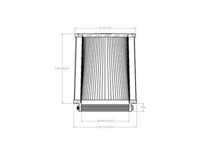 aFe Magnum FORCE Intake Replacement Air Filter w D2 Dura-Dry Media 5-1/2inF x(10x7)inB x7inT x8inH