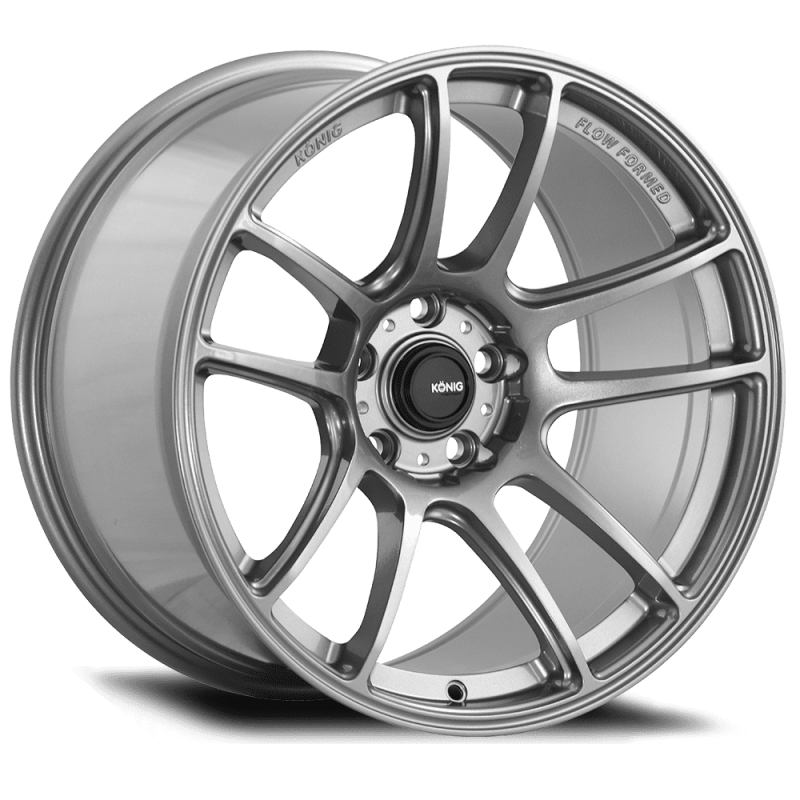 Konig Heliogram 18X9.5 5X114.3 ET35 Titanium Metallic Knurled Bead Flow Formed