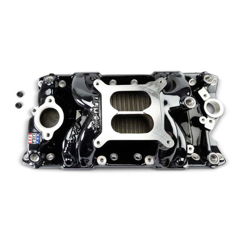 Edelbrock Chevy Small Block Performer RPM AIR-Gap Intake Manifold Black Plasma Finish