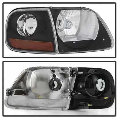 xTune 97-03 Ford F-150 4pc OEM Style Headlights w/Corner - Black (HD-JH-FF15097-L-SET-BK)