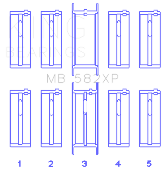 King Engine Bearings Ford 2.0/2.3L 8V (Size +0.50mm) Main Bearing Set