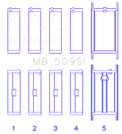 King Engine Bearings Chevrolet 400 Crankshaft Main Bearing Set (Set of 5) - Size .001