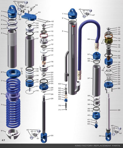 King Shocks Short Fin Res Assembly 2.5 PR 12.75in Long 2.63in OD Thread Both Ends