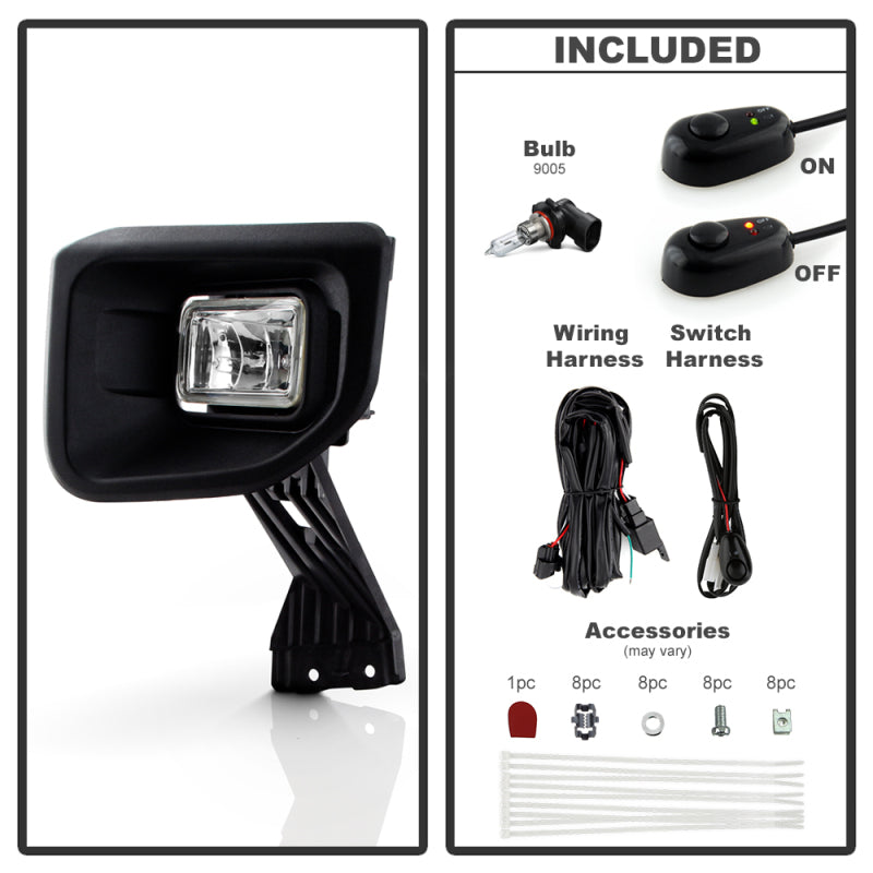 Spyder 20-22 Ford F250/F350 SD OEM Style LED Fog Lights w/Switch - Clear (FL-FF25020-C)