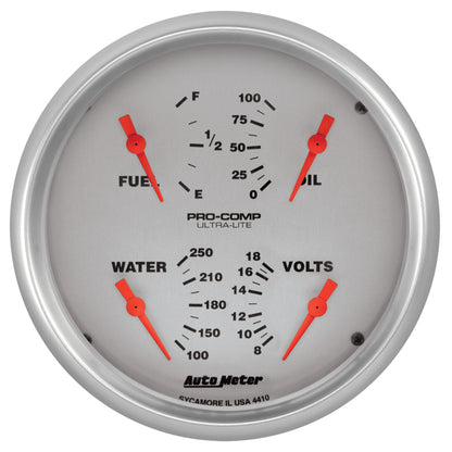 Autometer Ultra-Lite Quad Gauge 5in. 240Ohm (E) - 33Ohm (F) Electric