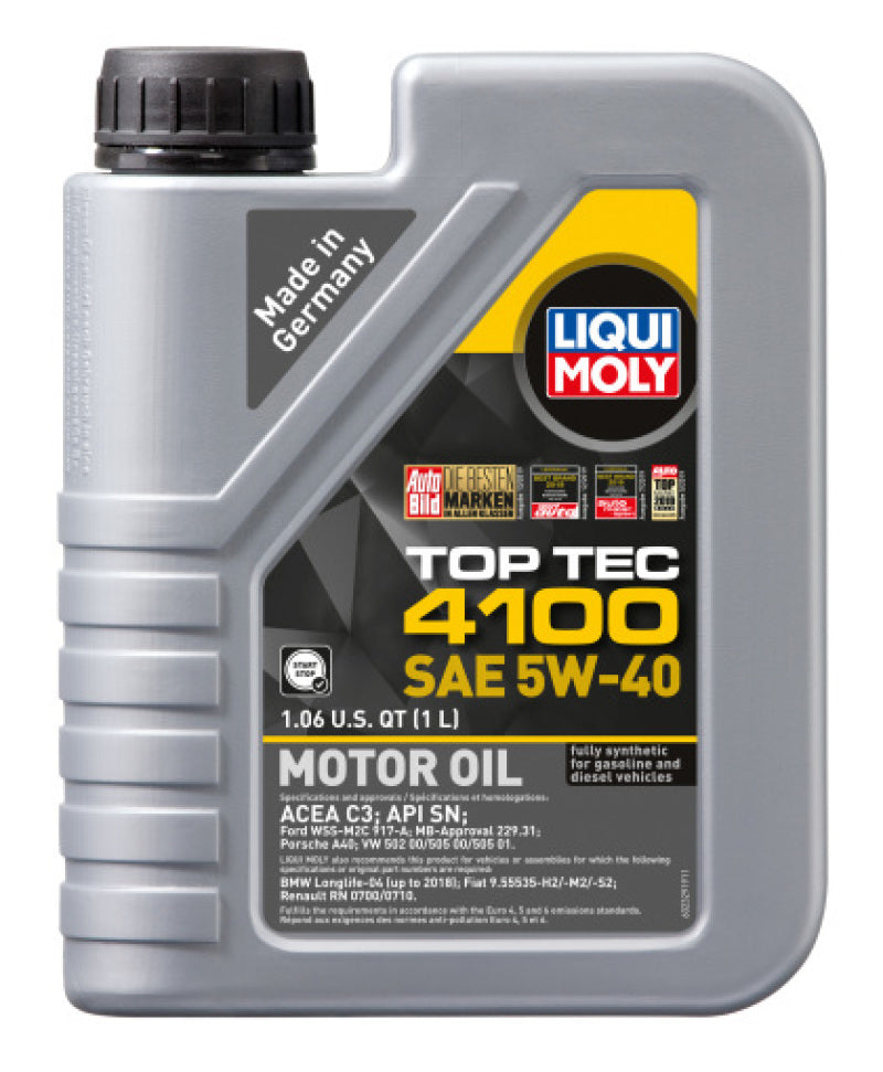 LIQUI MOLY 1L Top Tec 4100 Motor Oil SAE 5W40 - Single