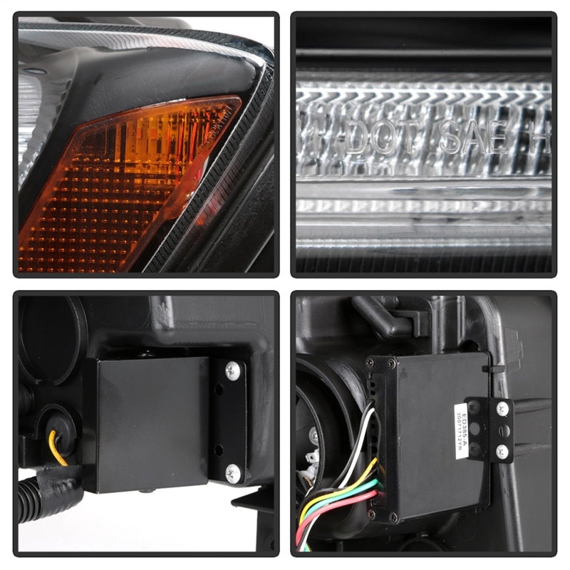 Spyder 11-13 Jeep Grand Cherokee (Xenon/HID Model Only) Light Bar Projector Headlights - Black
